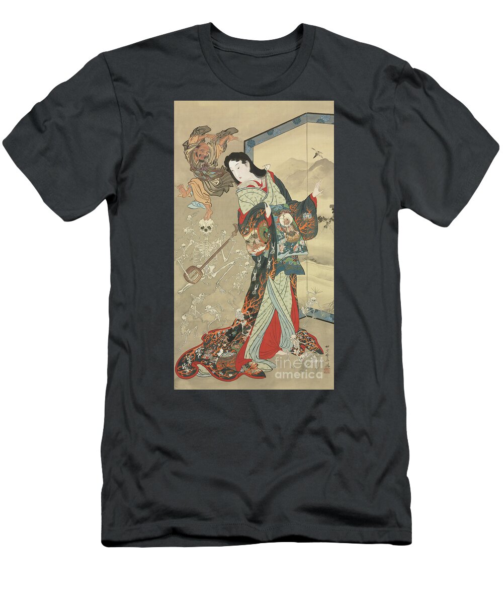 Japan T-Shirt featuring the painting Jigoku Dayu by Kawanabe Kyosai