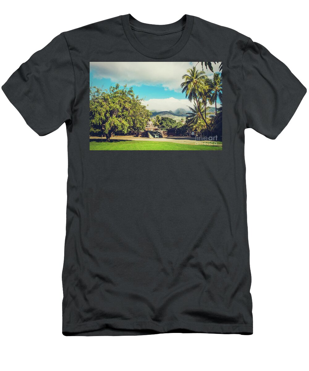 Buddha T-Shirt featuring the photograph Jodo Shu Mission Lahaina Maui Hawaii #1 by Sharon Mau