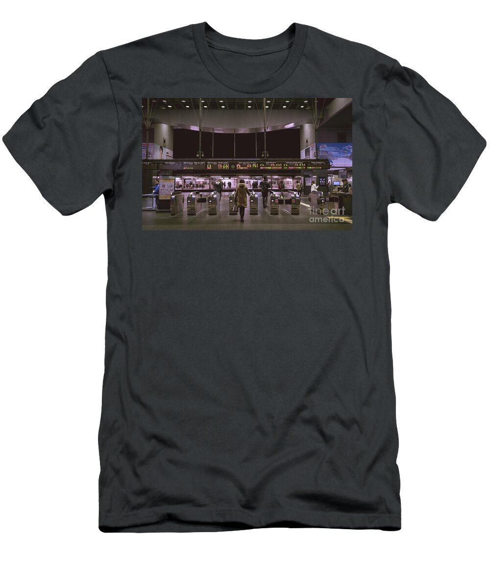 Escalator T-Shirt featuring the photograph Kyoto Train Station, Japan by Perry Rodriguez