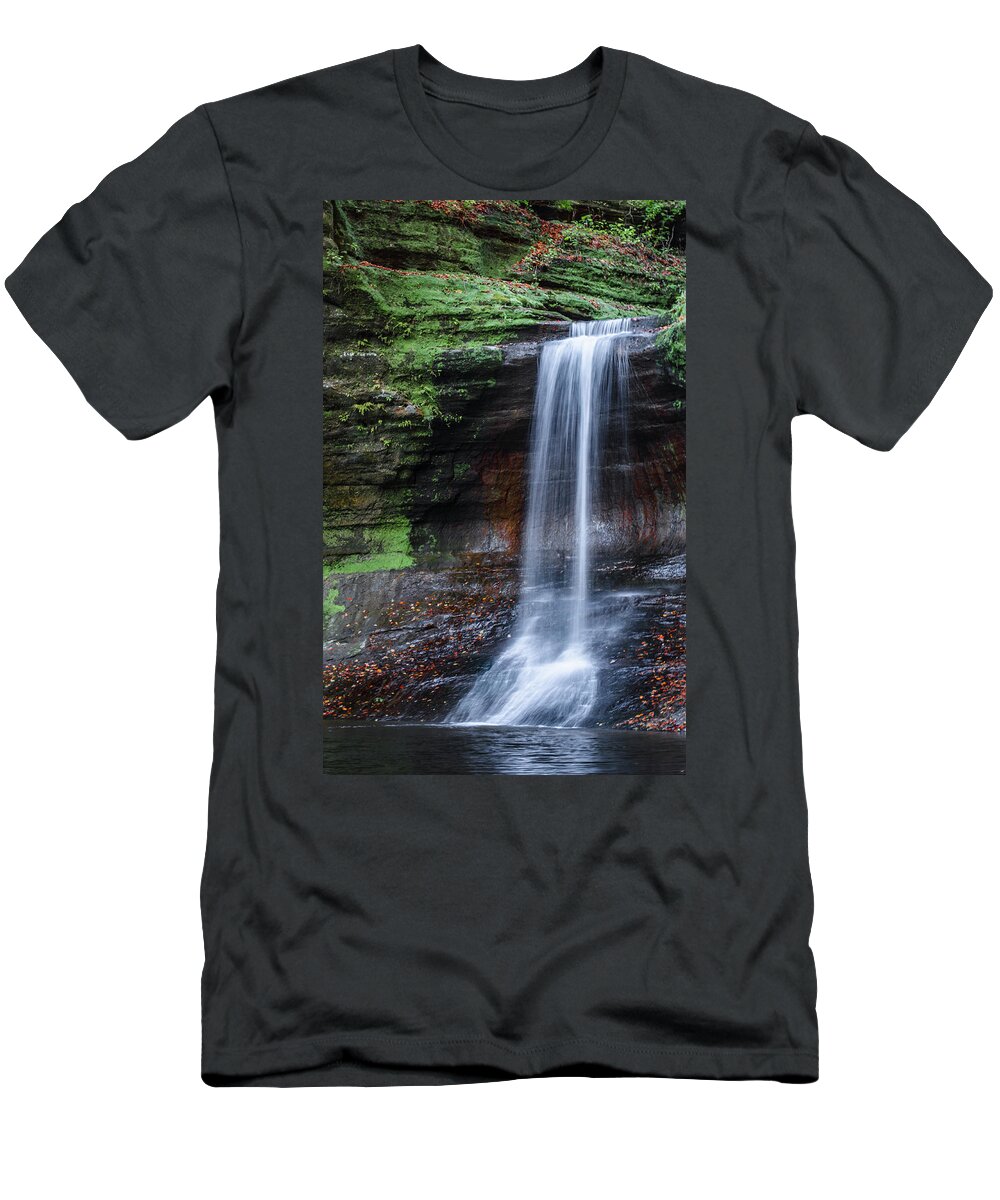 Matthiessen State Park T-Shirt featuring the photograph Lower Dells Falls Matthiessen State Park Oglesby Illinois #1 by Deborah Smolinske