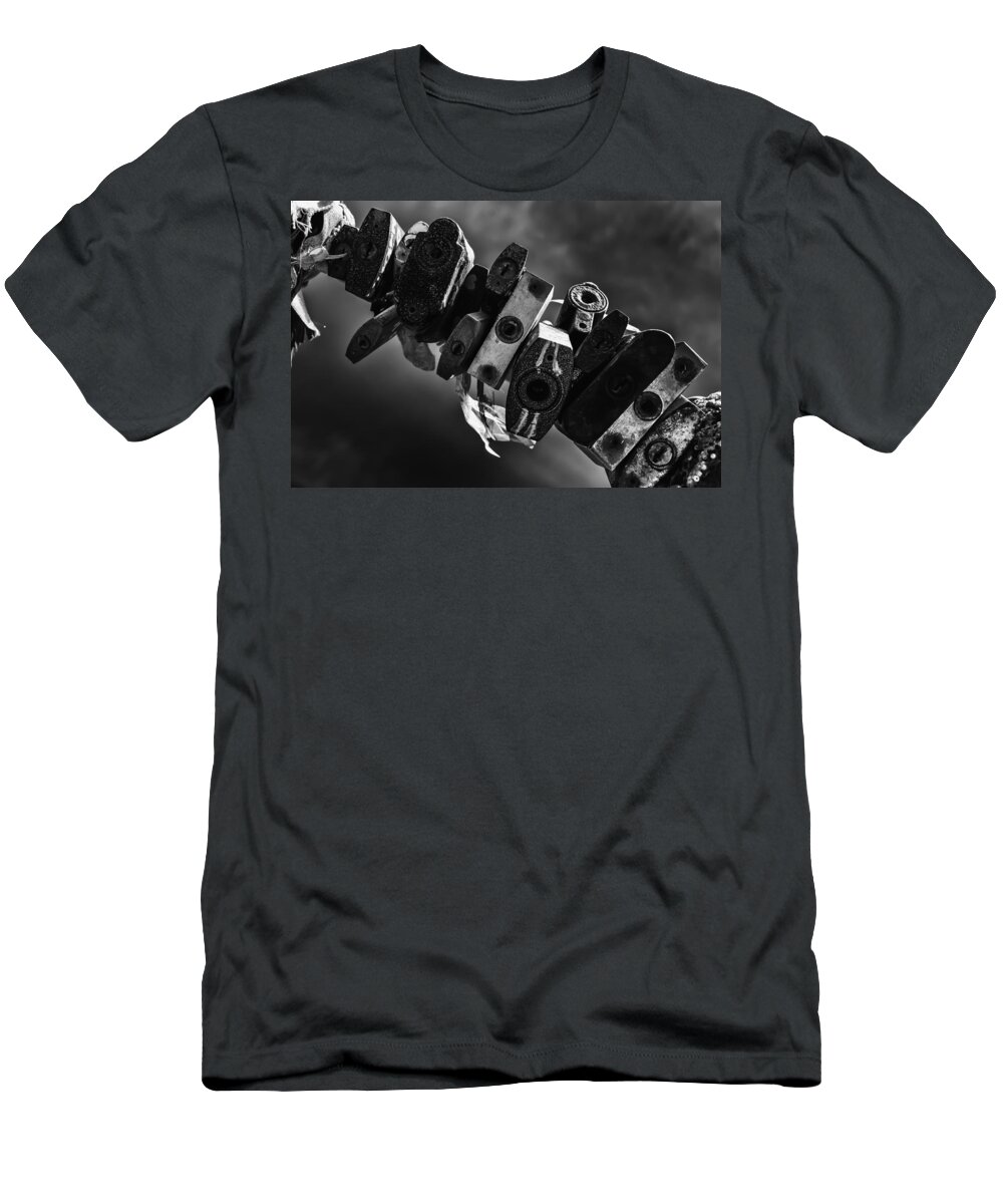 Abstract T-Shirt featuring the photograph Sealed Metal Padlocks of Endless Time by John Williams