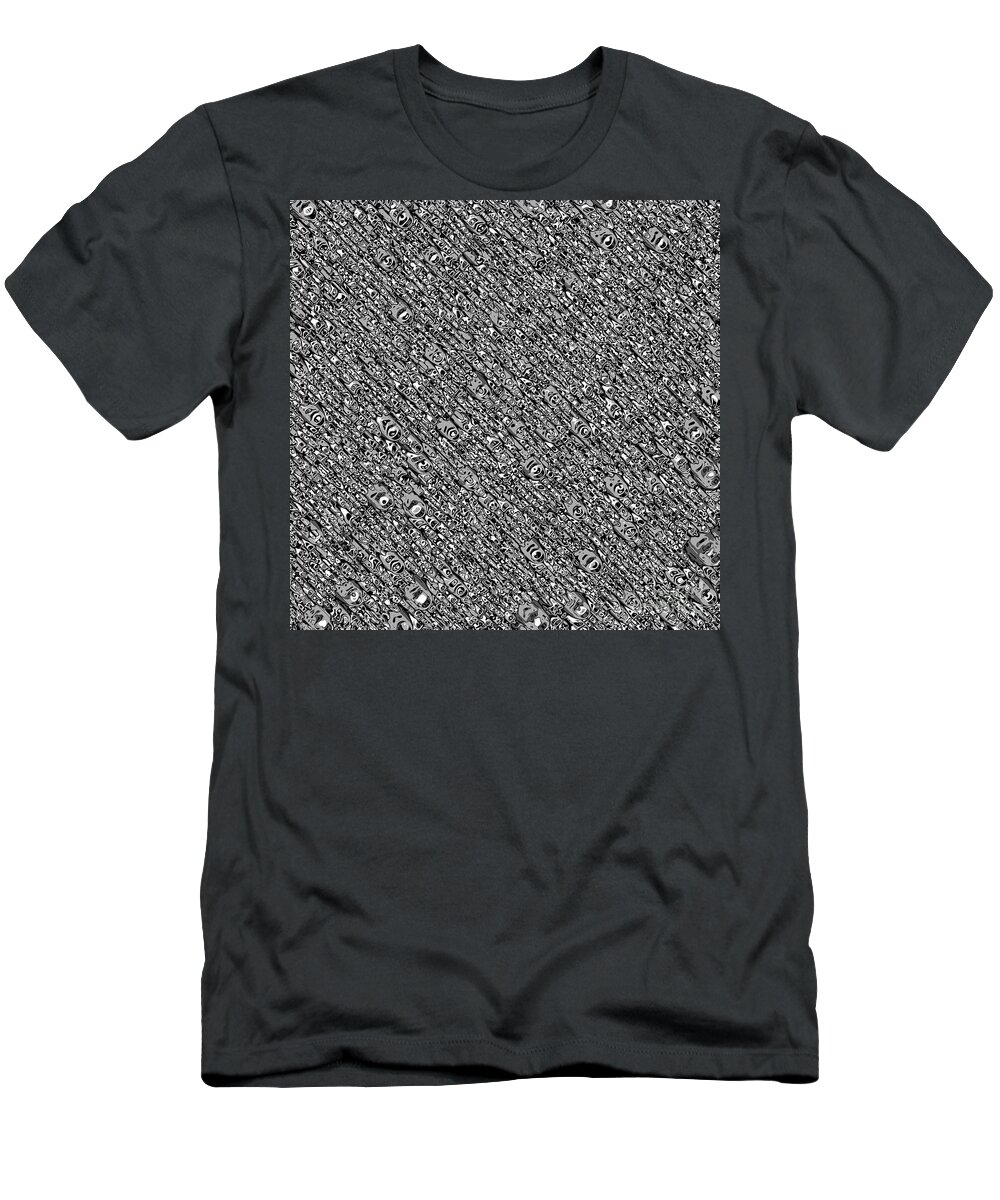Black And White T-Shirt featuring the digital art Monochromatic Abstract by Phil Perkins