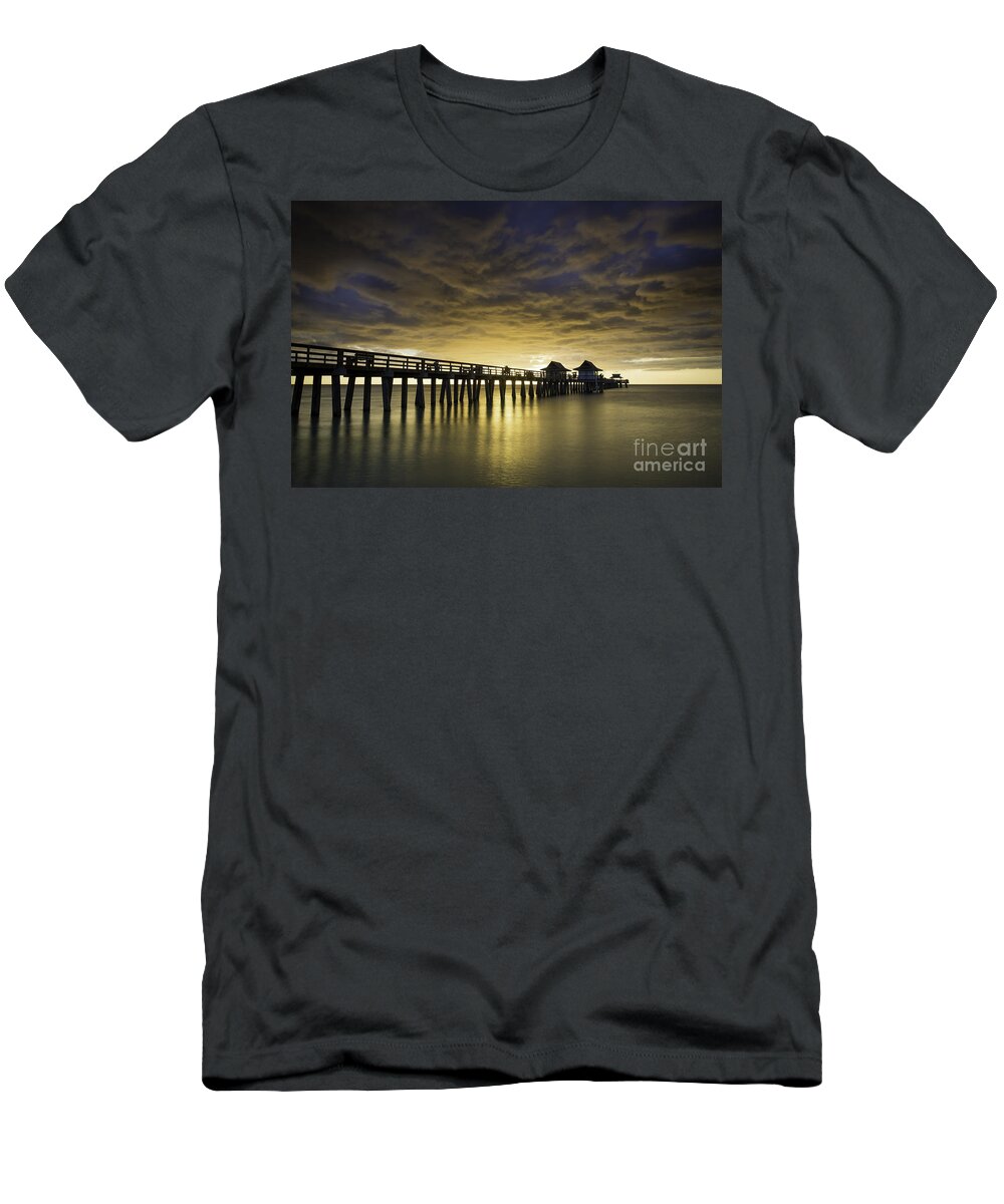 Naples T-Shirt featuring the photograph Naples Pier Sunset #2 by Brian Jannsen