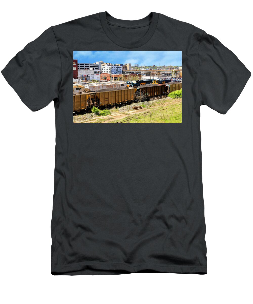 Coal T-Shirt featuring the photograph Nashville Railyard #1 by Chris Smith