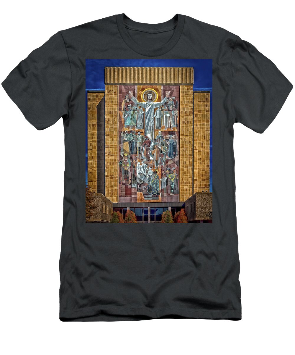 Notre Dame University T-Shirt featuring the photograph Notre Dame's Touchdown Jesus #1 by Mountain Dreams