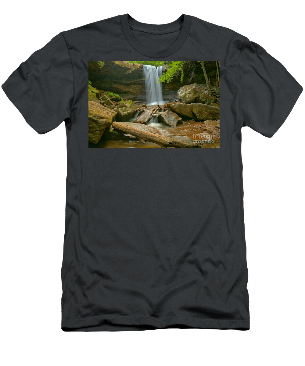 Cucumber Falls T-Shirt featuring the photograph Ohiopyle Cucumber Falls #1 by Adam Jewell