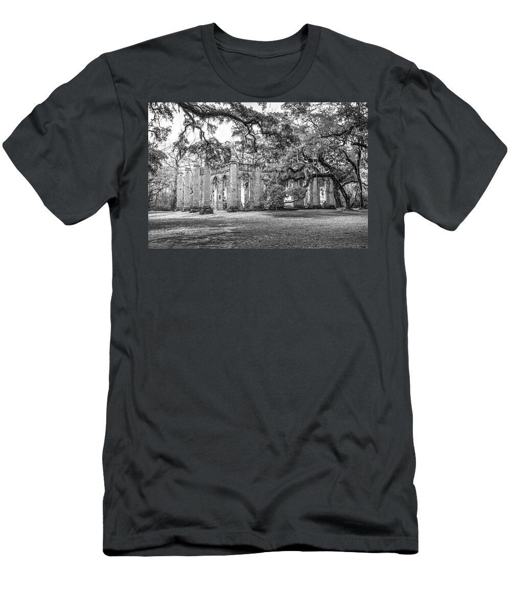 Old T-Shirt featuring the photograph Old Sheldon Church - Tree Canopy #1 by Scott Hansen