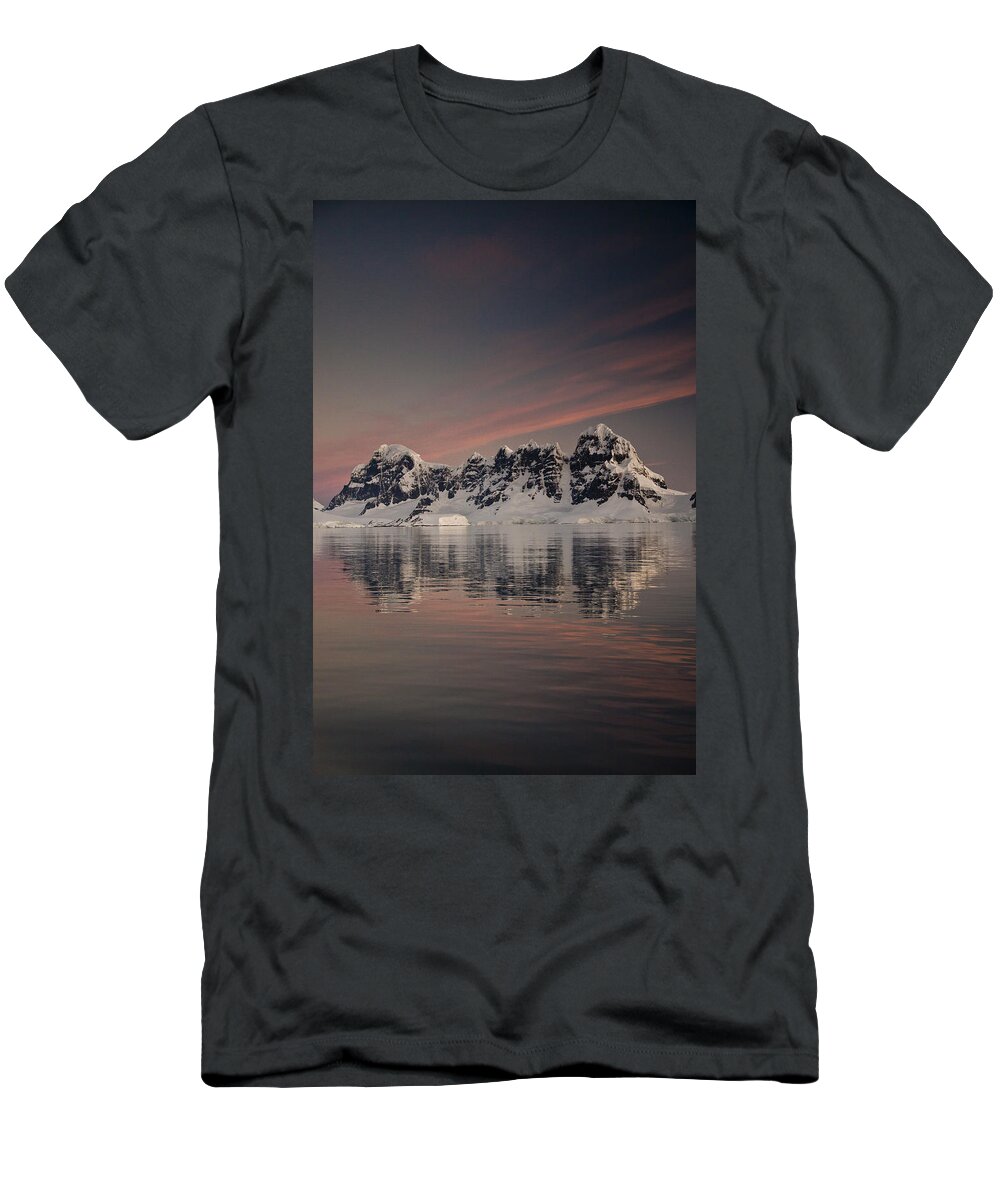 00479585 T-Shirt featuring the photograph Peaks At Sunset Wiencke Island #1 by Colin Monteath