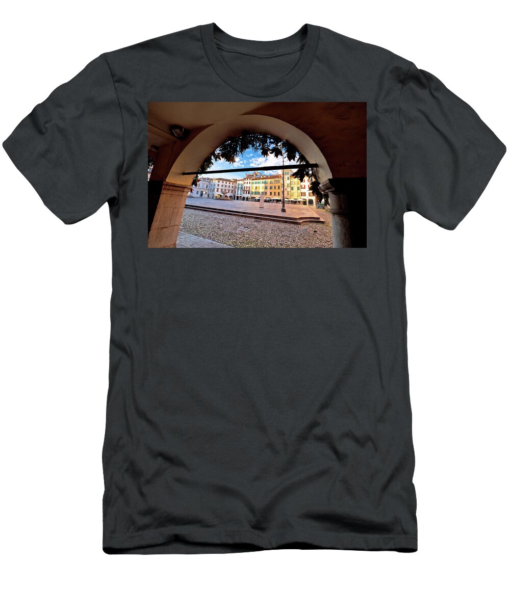 Piazza San Giacomo T-Shirt featuring the photograph Piazza San Giacomo in Udine landmarks view #1 by Brch Photography