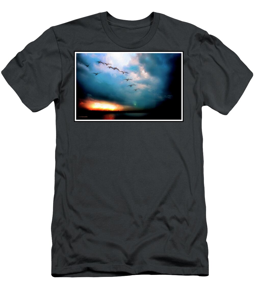 Color T-Shirt featuring the photograph Pocono Mountain Lake Sunset Pennsylvania #1 by A Macarthur Gurmankin