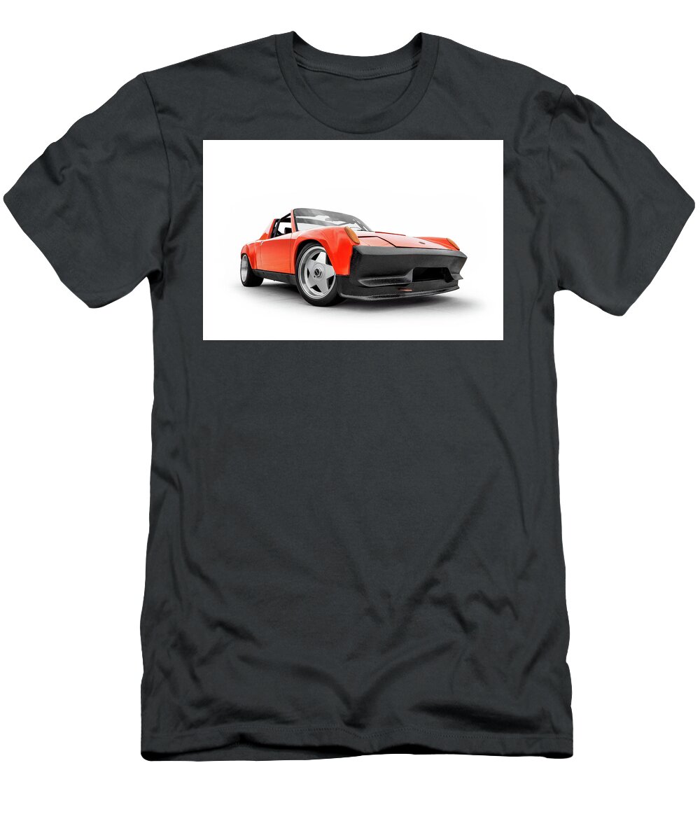 German T-Shirt featuring the digital art Porsche 914 #1 by Douglas Pittman
