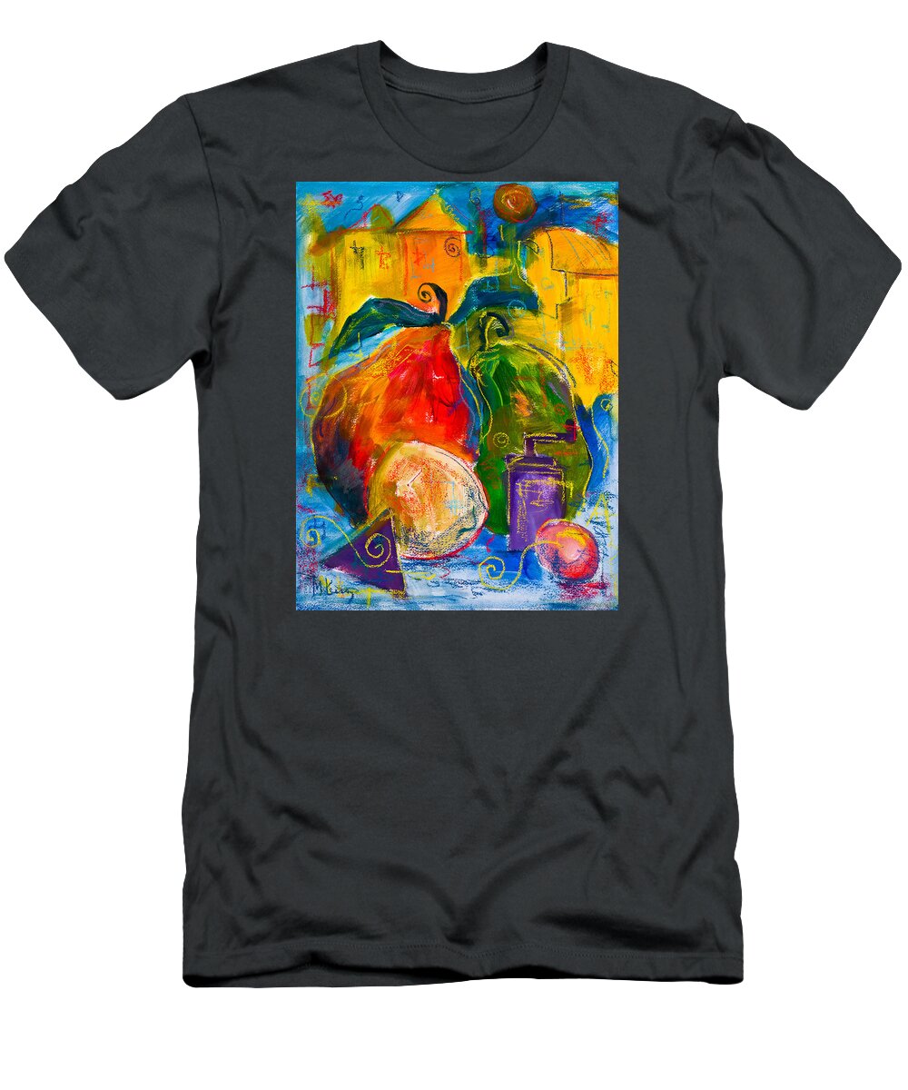Pears T-Shirt featuring the painting Red and Green Pears by Maxim Komissarchik