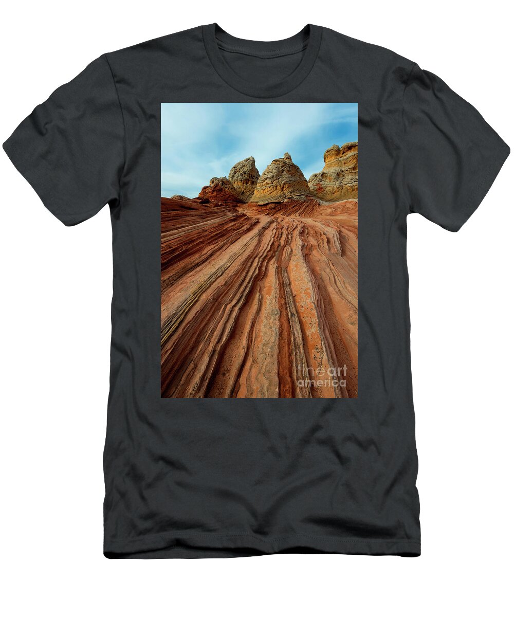Sandstone T-Shirt featuring the photograph Red Desert Lines #2 by Michael Dawson