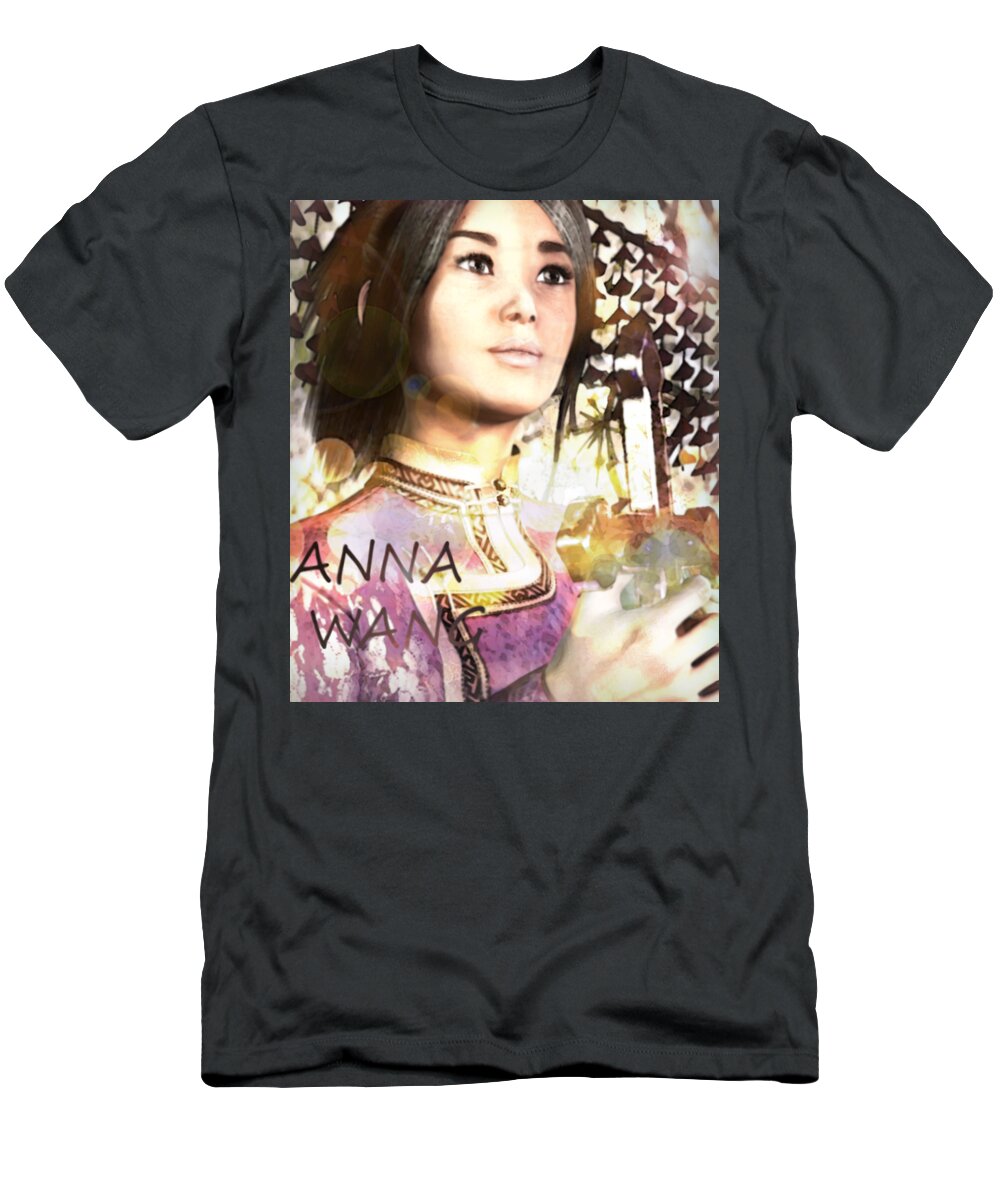 Saint Anna Wang T-Shirt featuring the digital art Saint Anna Wang 6 #1 by Suzanne Silvir