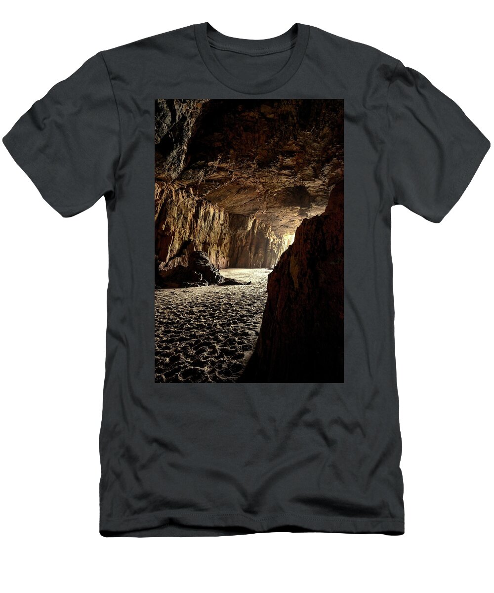 Sea Caves T-Shirt featuring the photograph Sea Caves #2 by Anthony Davey