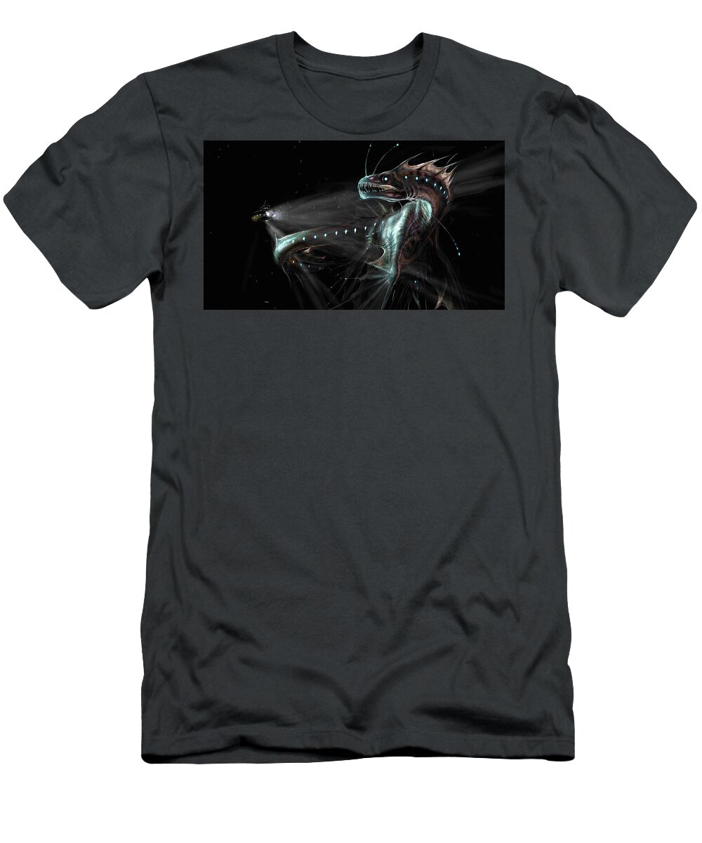 Sea Monster T-Shirt featuring the digital art Sea Monster #1 by Maye Loeser