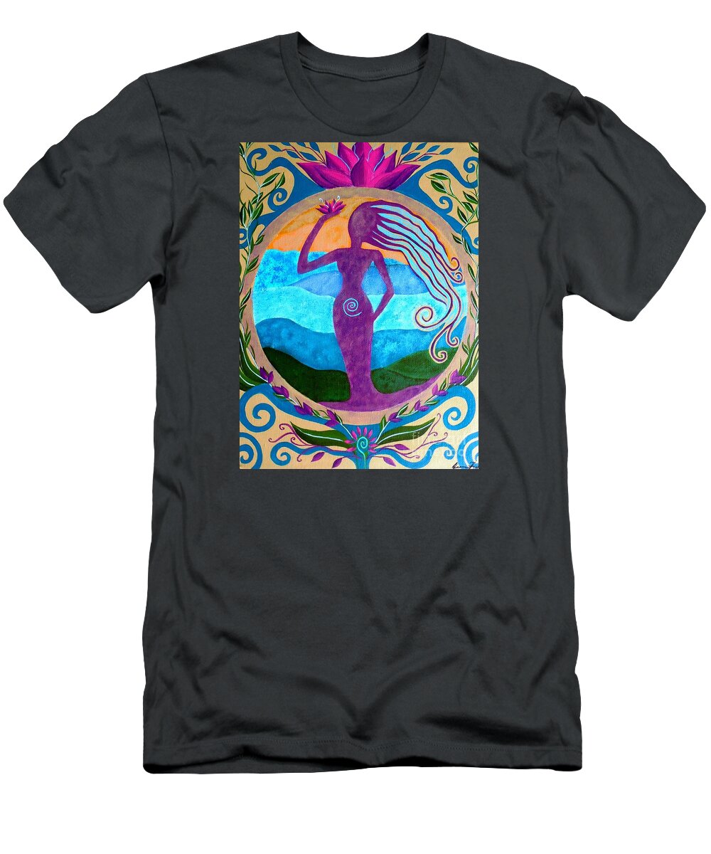 Goddess Art T-Shirt featuring the painting She Heals by Jean Fry