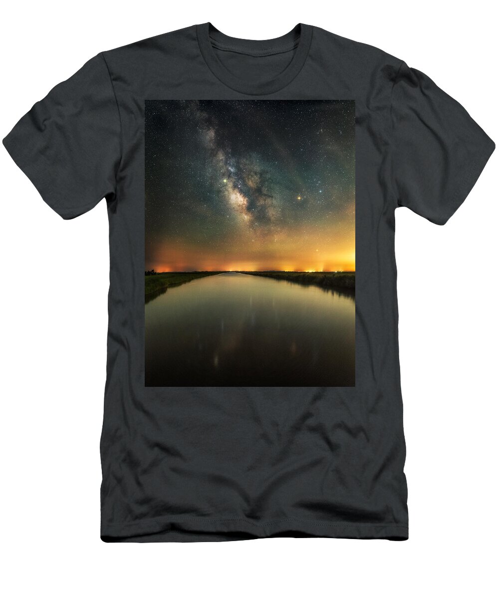 Milky Way T-Shirt featuring the photograph Sky Fire #1 by Russell Pugh