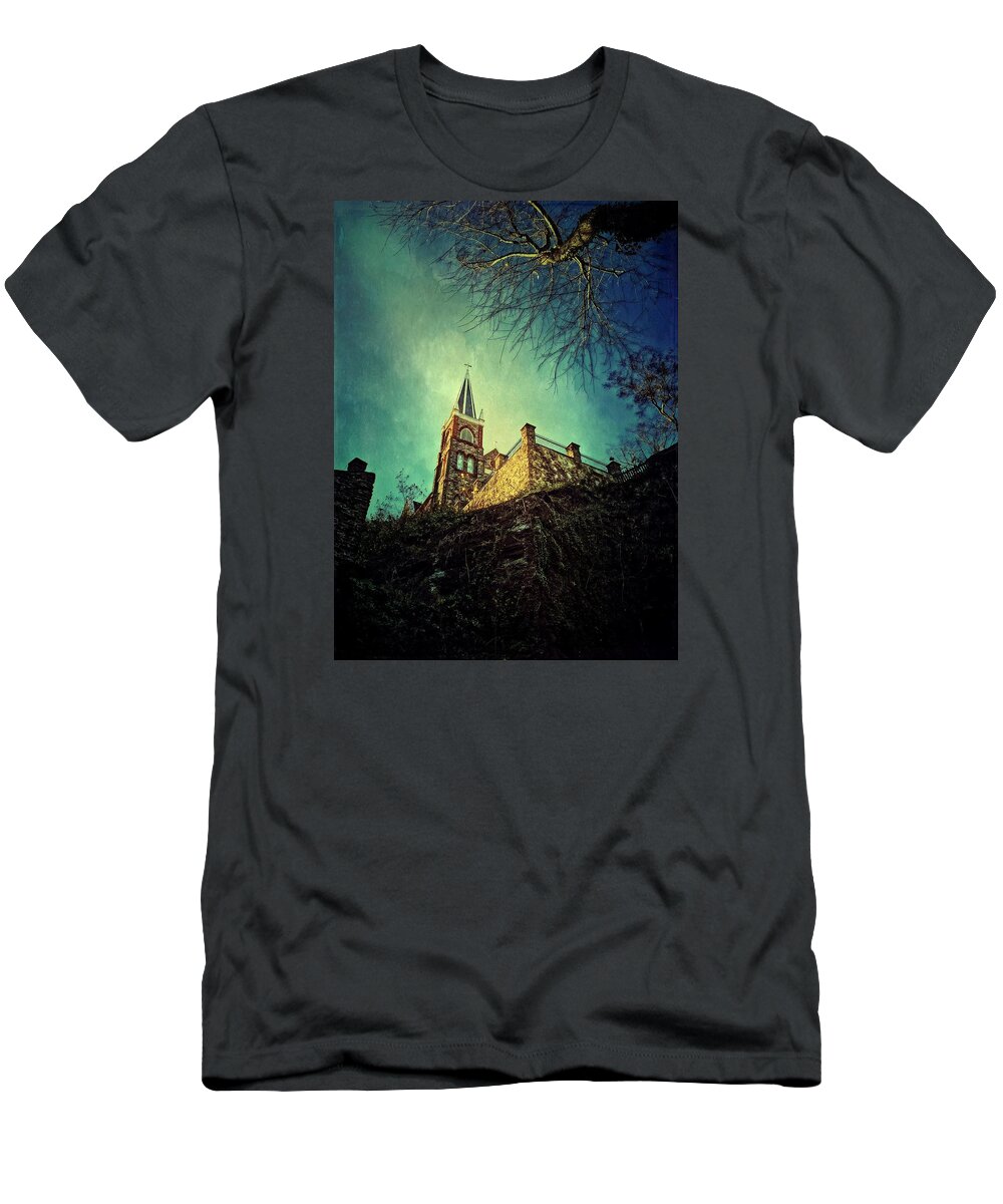 Church T-Shirt featuring the photograph St. Peter's Harpers Ferry by Chris Montcalmo