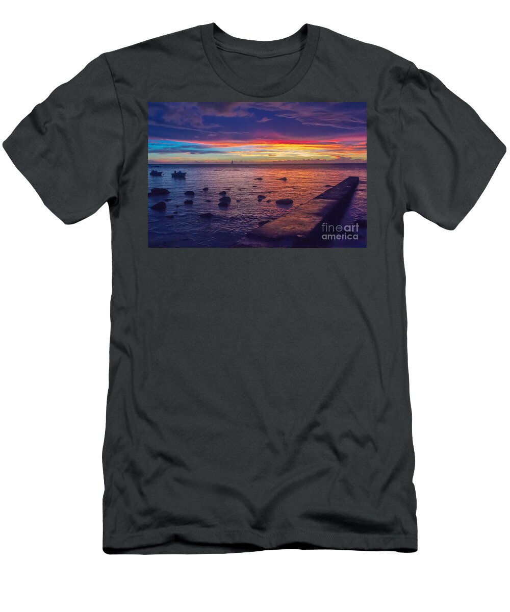 Sunset T-Shirt featuring the photograph Sunset at Mauritius #1 by Amanda Mohler