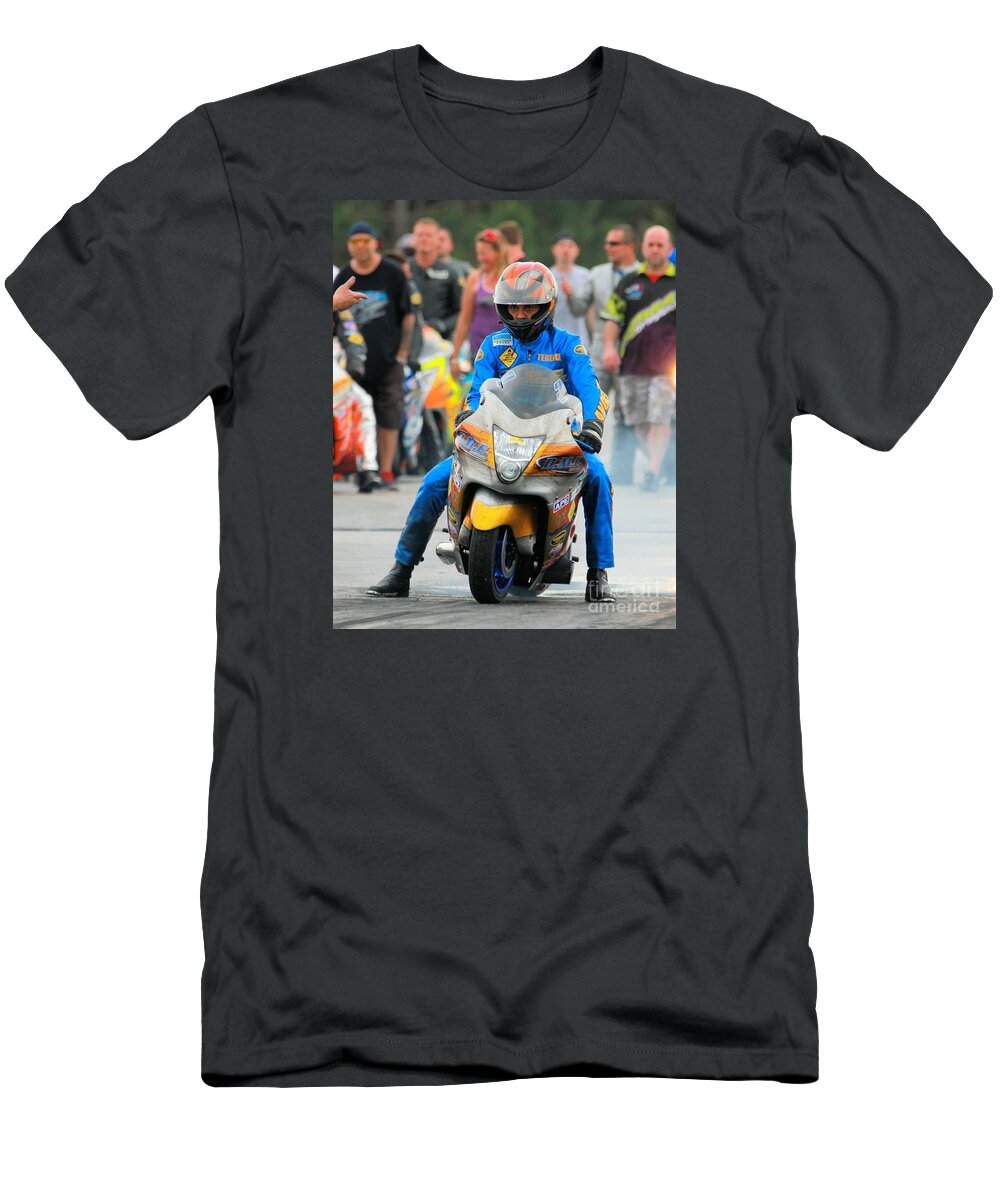 Motorcycle T-Shirt featuring the photograph Terence Angela #1 by Jack Norton