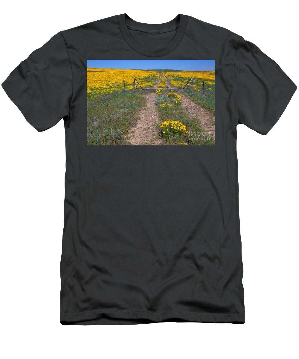 Yellow Wildflowers T-Shirt featuring the photograph The Golden Gate by Jim Garrison