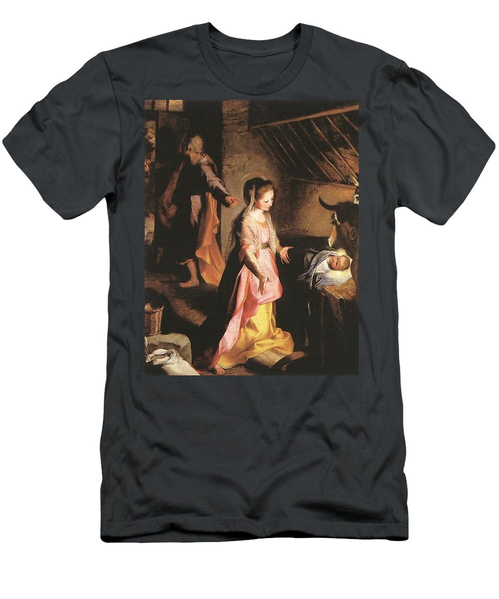 Nativity T-Shirt featuring the painting The Nativity by Federico Barocci
