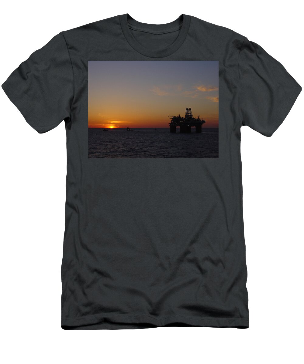 Thunder Horse T-Shirt featuring the photograph Thunder Horse Tow Out by Charles and Melisa Morrison