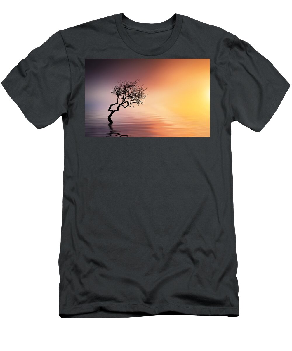 Outdoors T-Shirt featuring the photograph Tree at lake #1 by Bess Hamiti