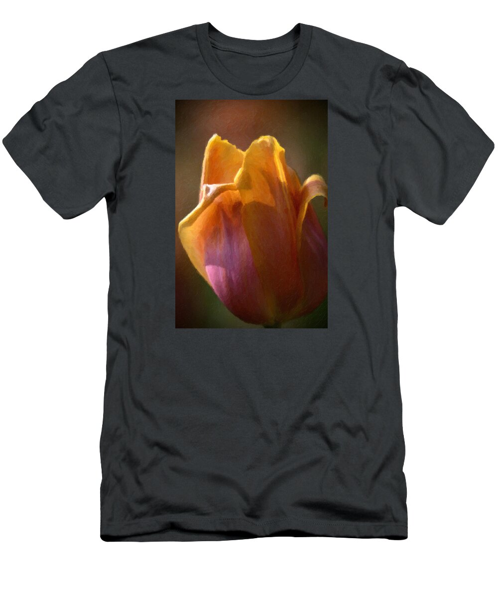 Tulip T-Shirt featuring the painting Tulip #1 by Prince Andre Faubert