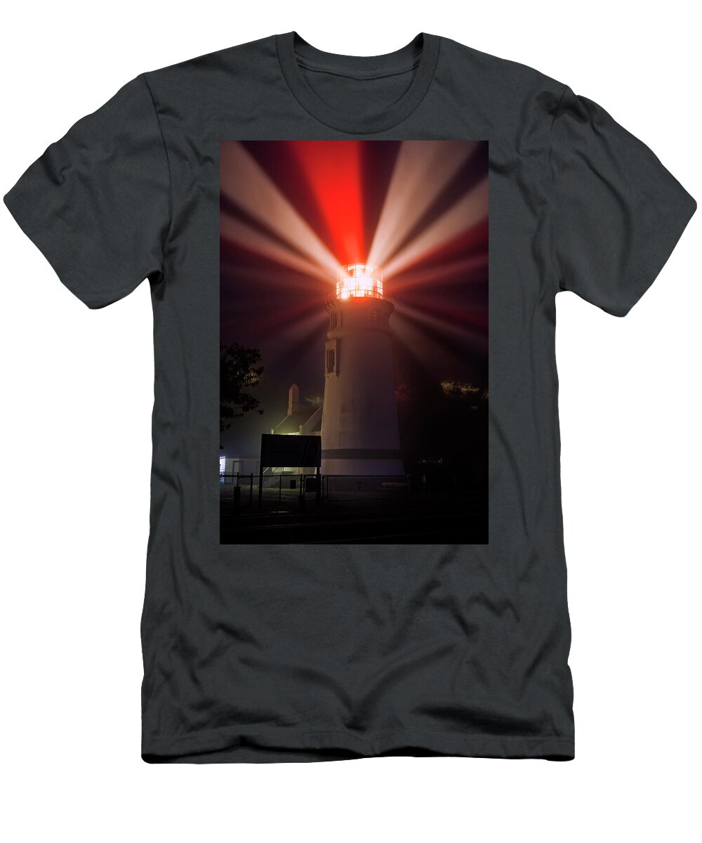Umpqua T-Shirt featuring the photograph Umpqua River Lighthouse #3 by Rick Pisio