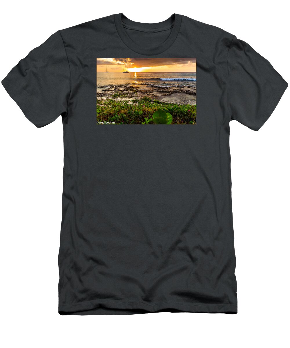 Sunset T-Shirt featuring the photograph Virgin Territory #1 by Fred Boehm