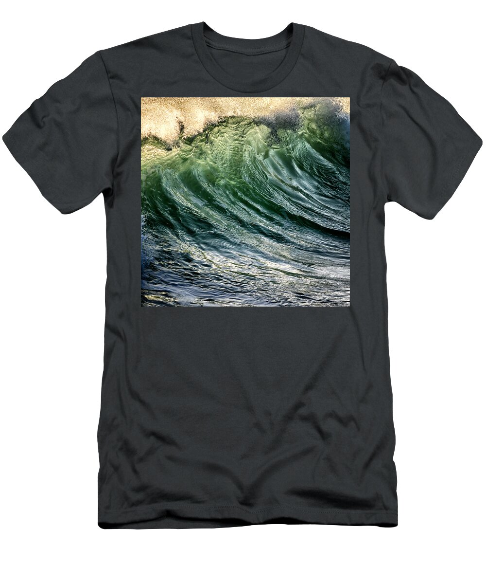 Green T-Shirt featuring the photograph Wave #1 by Stelios Kleanthous