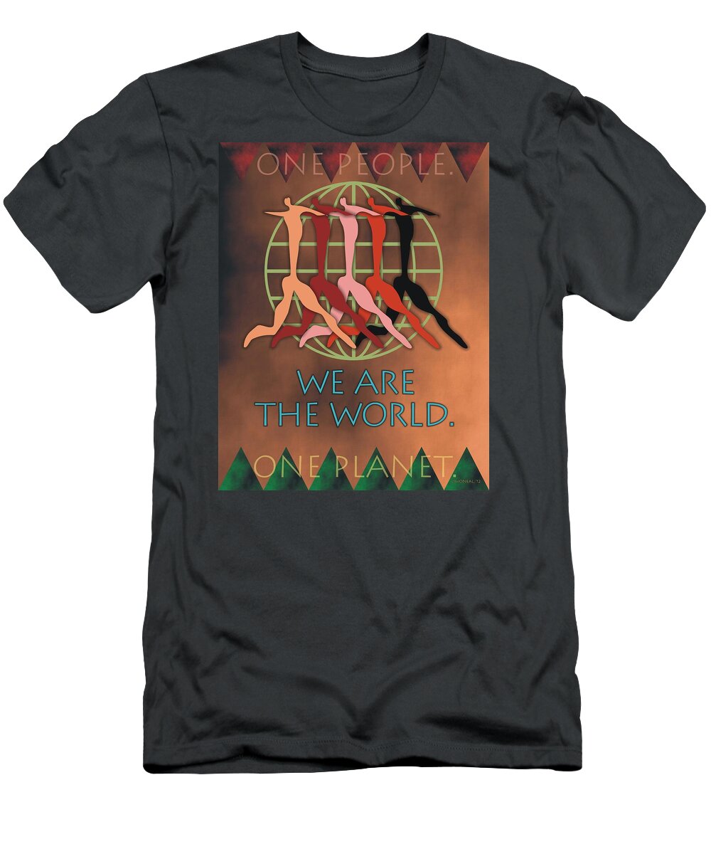 Figures T-Shirt featuring the digital art We Are The World by Walter Neal