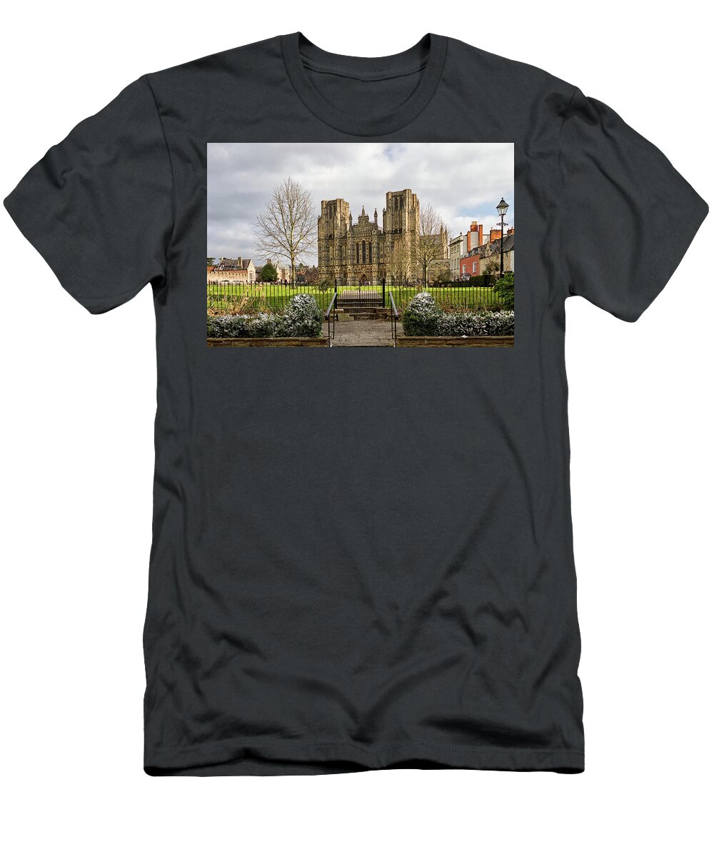 Wells T-Shirt featuring the photograph Wells Cathedral #1 by Shirley Mitchell