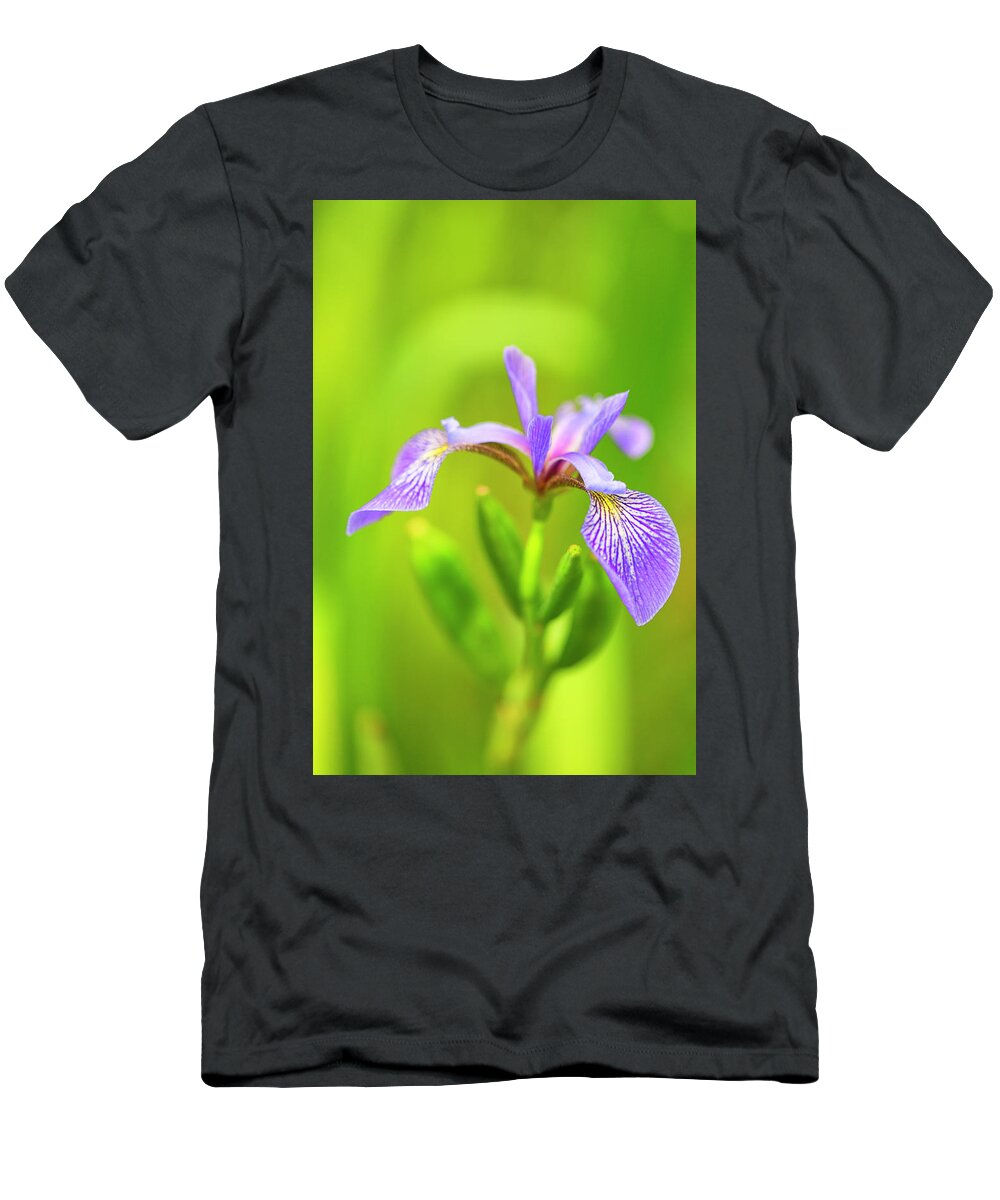 Wild Iris T-Shirt featuring the photograph Wild Iris #1 by Nancy Dunivin