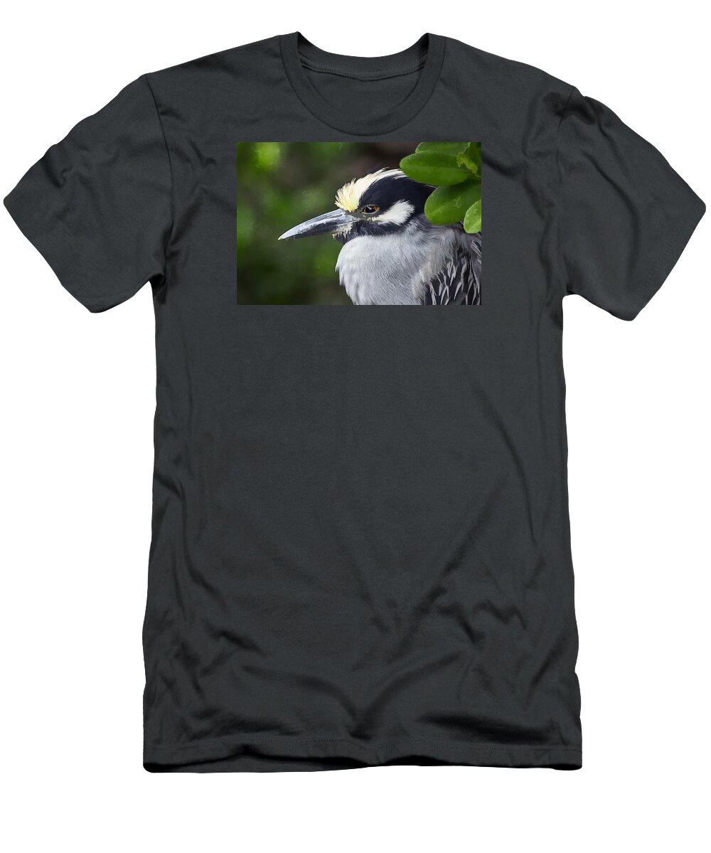 Yellow T-Shirt featuring the photograph Yellow-Crowned Night Heron #2 by Richard Goldman
