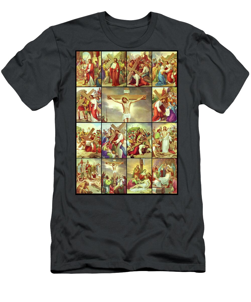 Stations Of The Cross T-Shirt featuring the photograph 14 Stations of the Cross by Munir Alawi