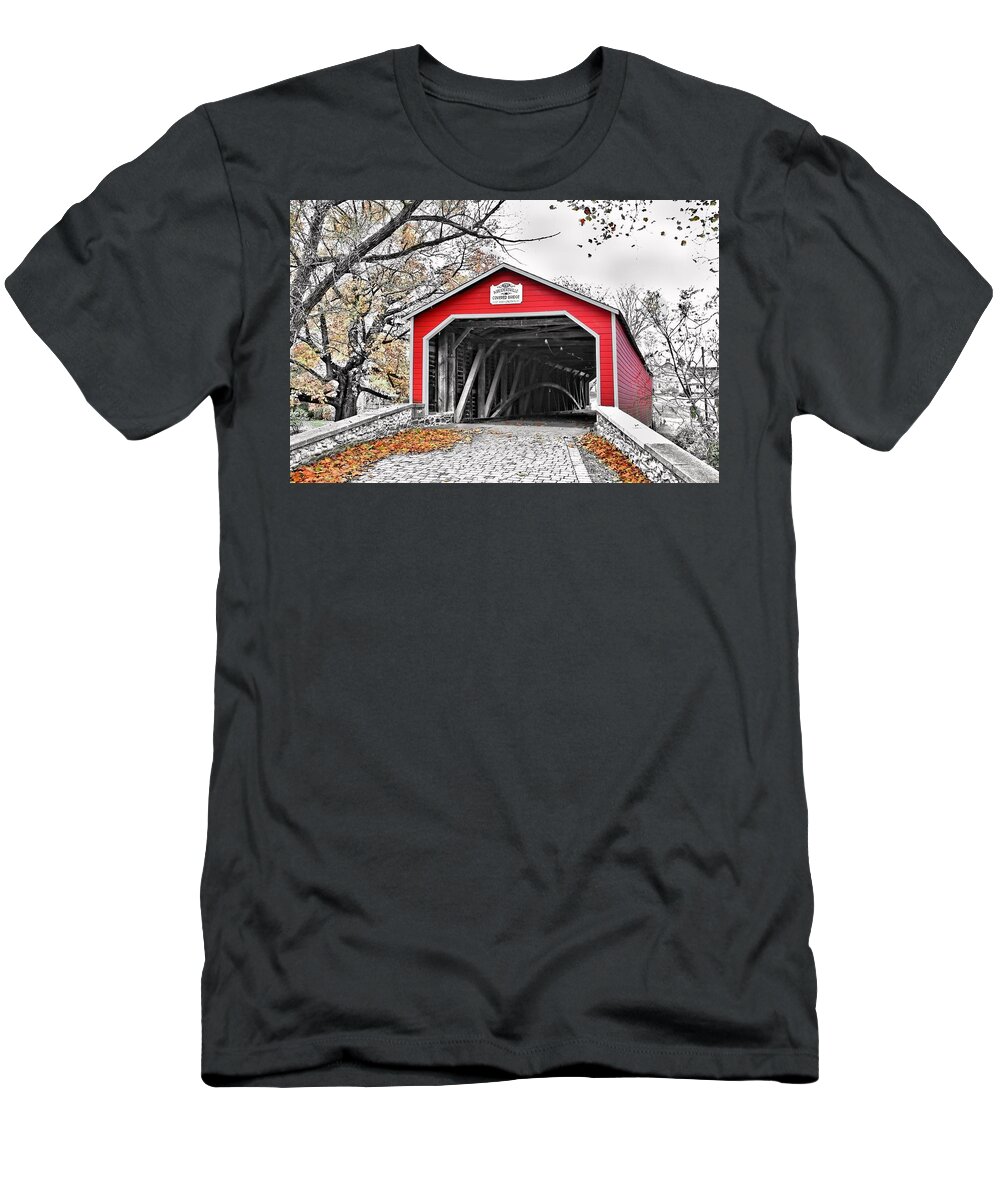 Landmark T-Shirt featuring the photograph 1839 Kreidersville Bridge by DJ Florek