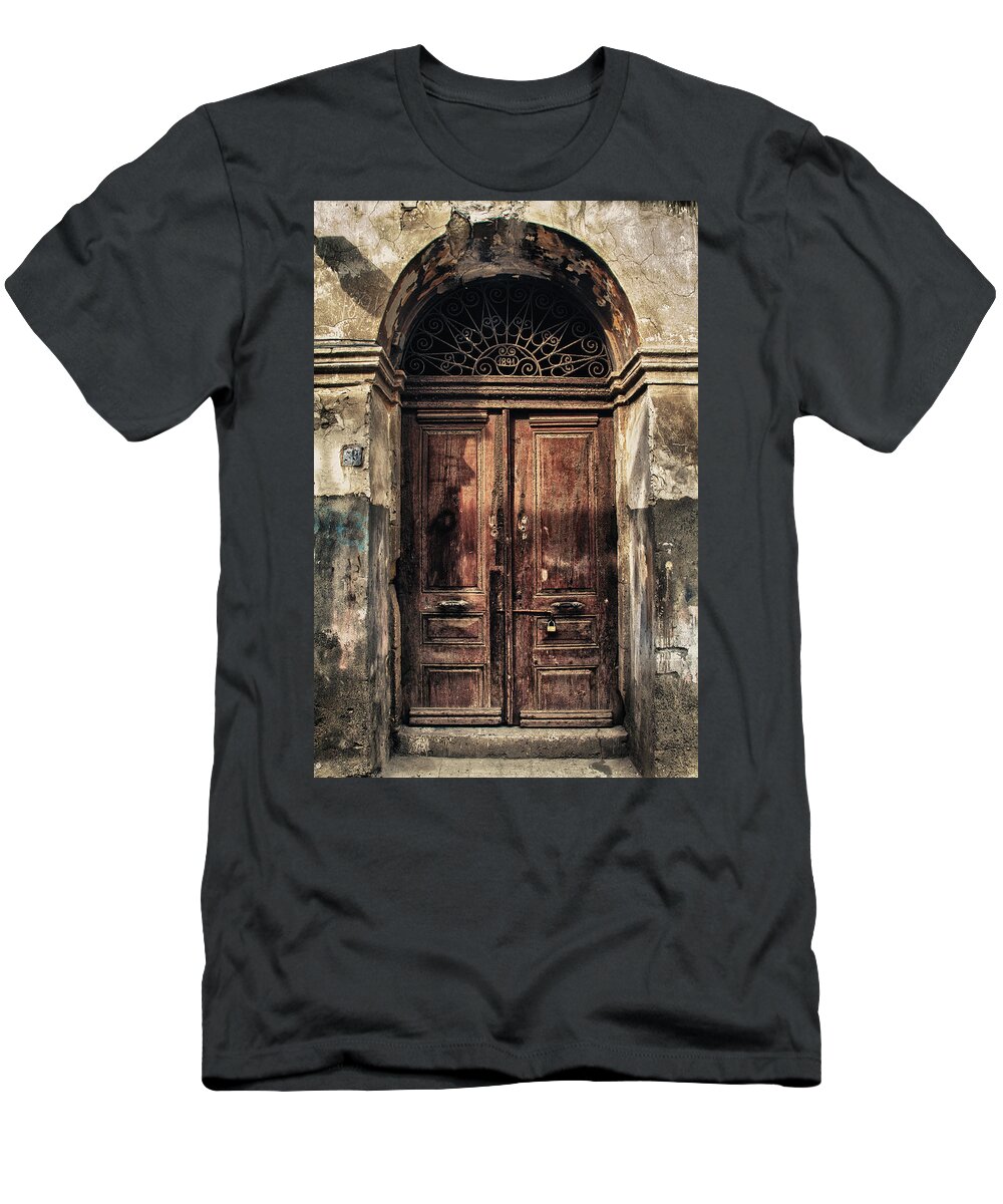 Ancient T-Shirt featuring the photograph 1891 Door Cyprus by Stelios Kleanthous