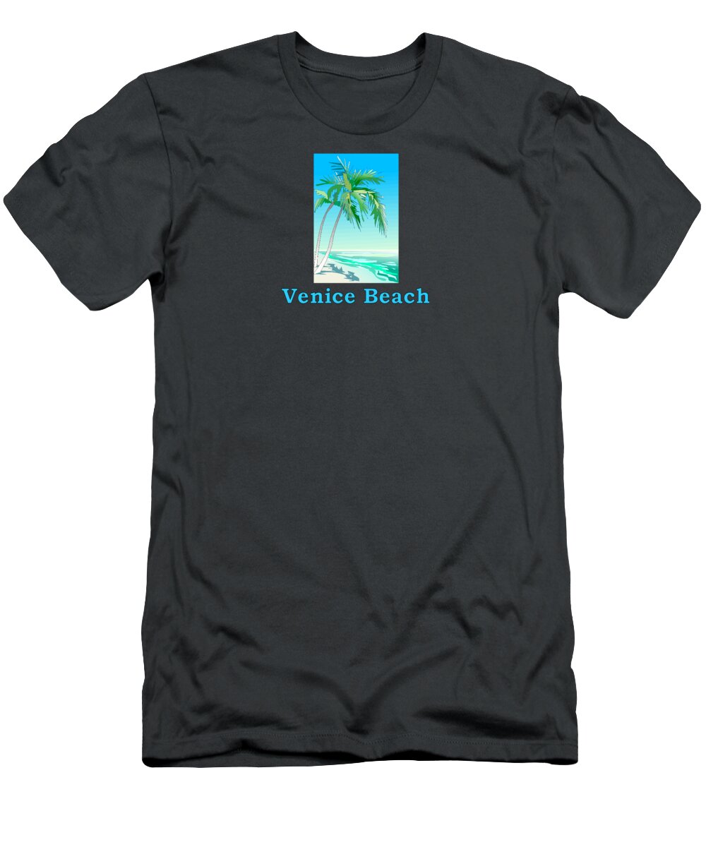 Venice T-Shirt featuring the digital art Venice Beach #19 by Brian Edward