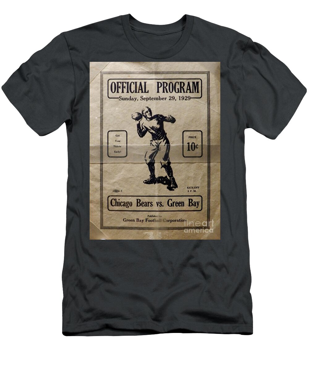 1929 Chicago Bears Green Bay Packers Program T-Shirt by Snapshot - Fine America