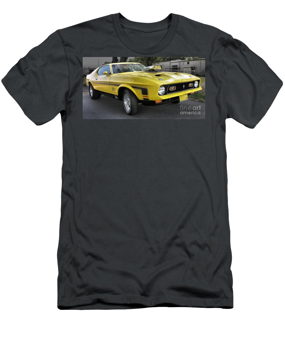 Classic Cars T-Shirt featuring the photograph 1972 Ford Mustang Mach 1 by Richard Rizzo