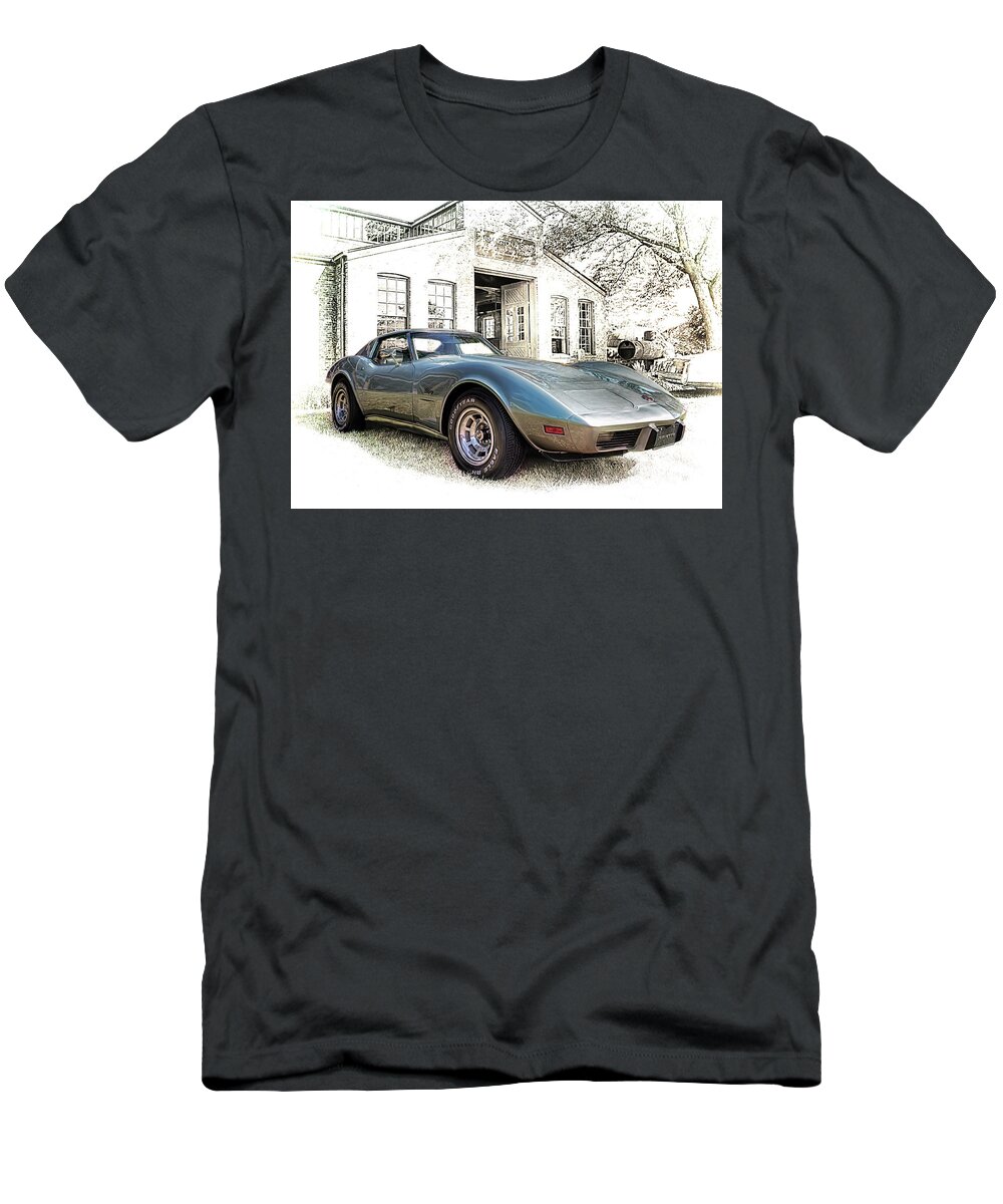 1976 T-Shirt featuring the photograph 1976 Corvette Stingray by Susan Rissi Tregoning