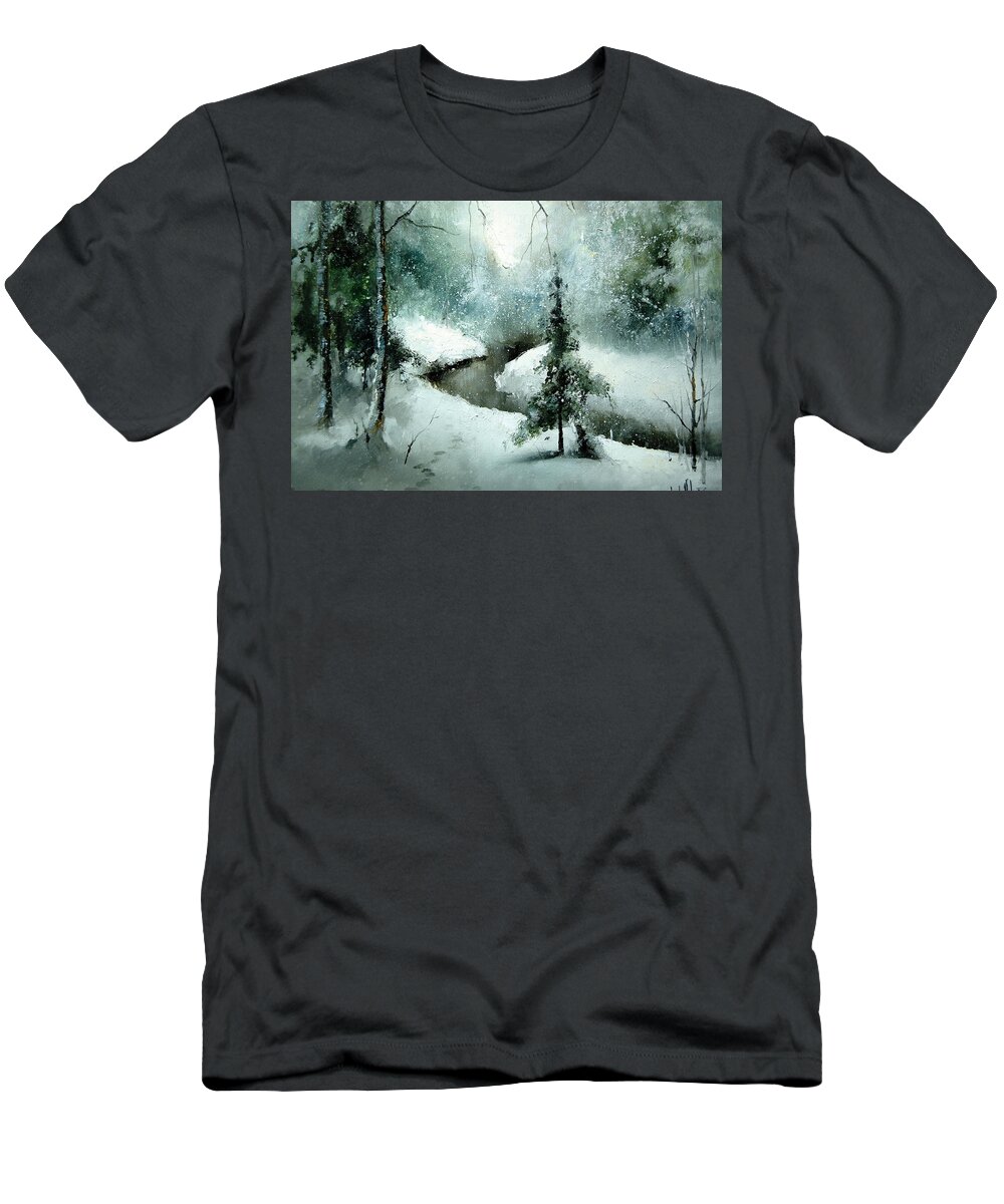 Russian Artists New Wave T-Shirt featuring the painting 1st of January by Igor Medvedev