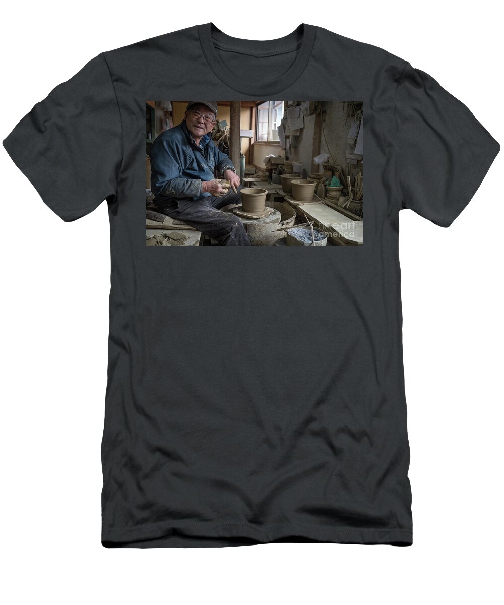 Pottery T-Shirt featuring the photograph A Village Pottery Studio, Japan by Perry Rodriguez