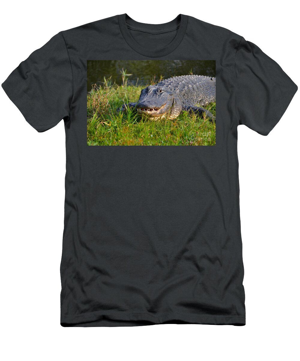 Alligator T-Shirt featuring the photograph 2- Alligator by Joseph Keane
