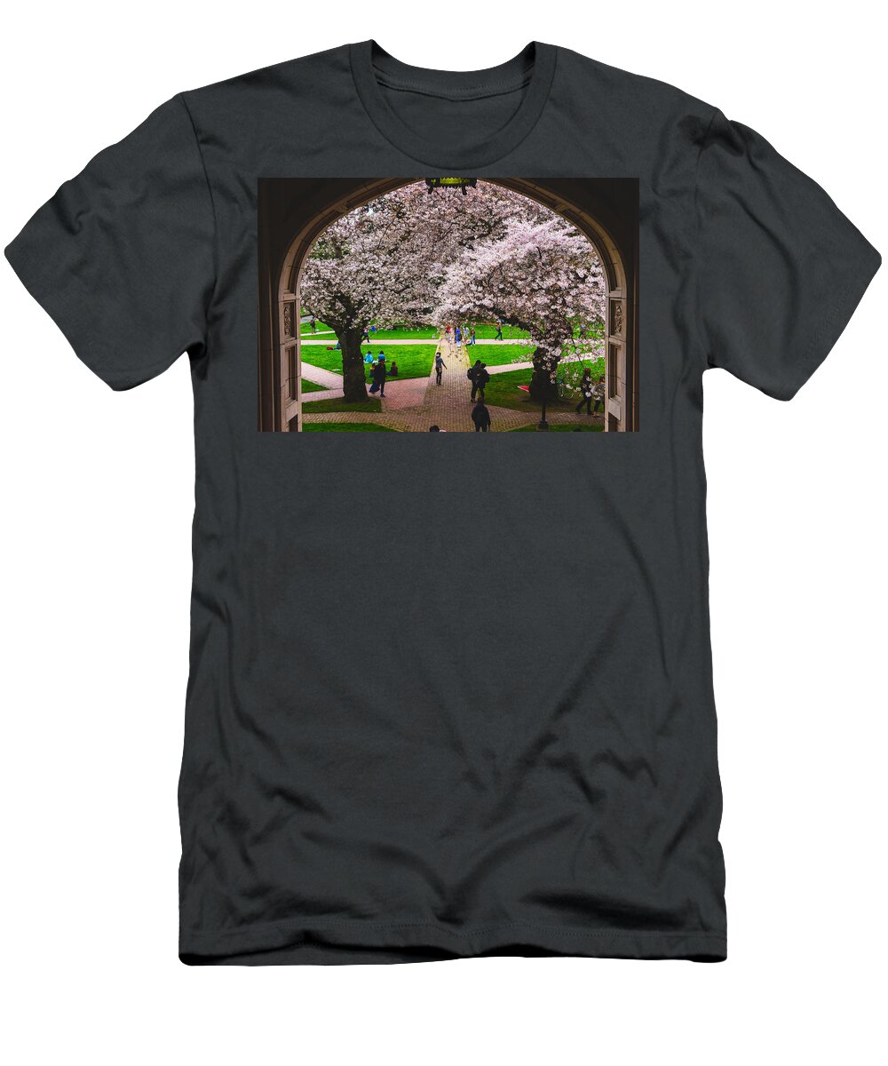 Cherry Blossom T-Shirt featuring the photograph Cherry Blossom in UW #2 by Hisao Mogi