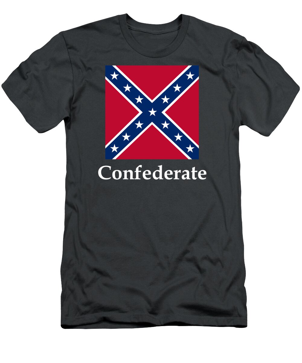 Flag T-Shirt featuring the digital art Confederate Battle Flag #2 by Frederick Holiday