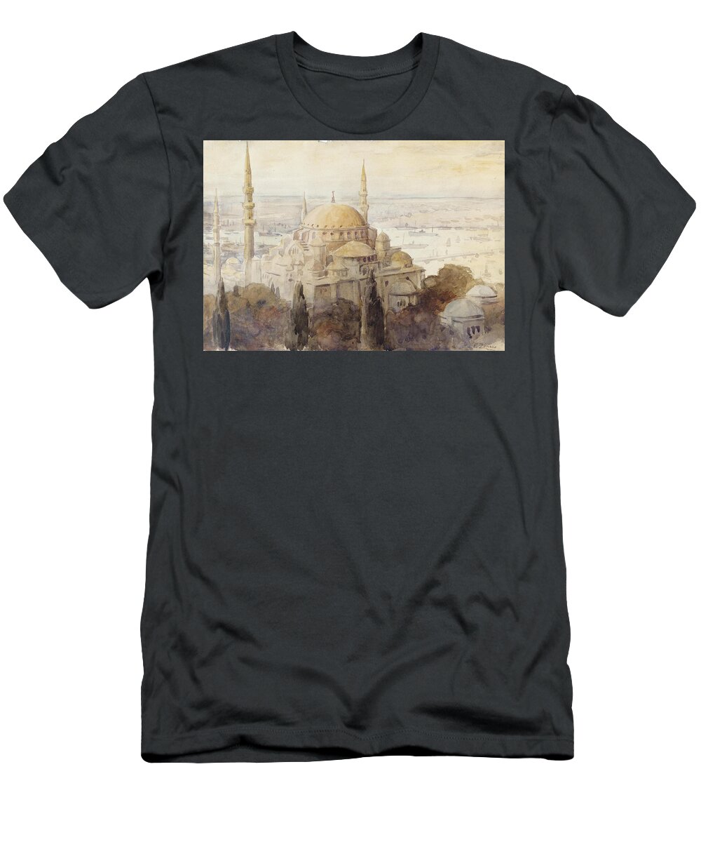Fausto Zonaro - Daily Life In Ottoman Empire T-Shirt featuring the painting Daily Life in Ottoman Empire #2 by Fausto Zonaro